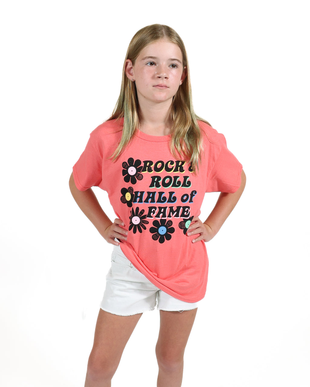 ROCK HALL TOSSED VINYL FLOWERS YOUTH T-SHIRT