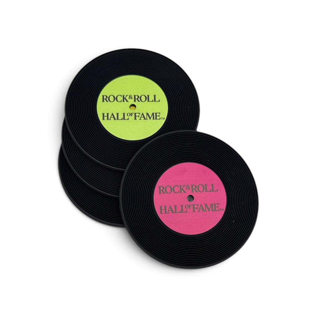 ROCK HALL VINYL RECORD COASTER SET OF FOUR