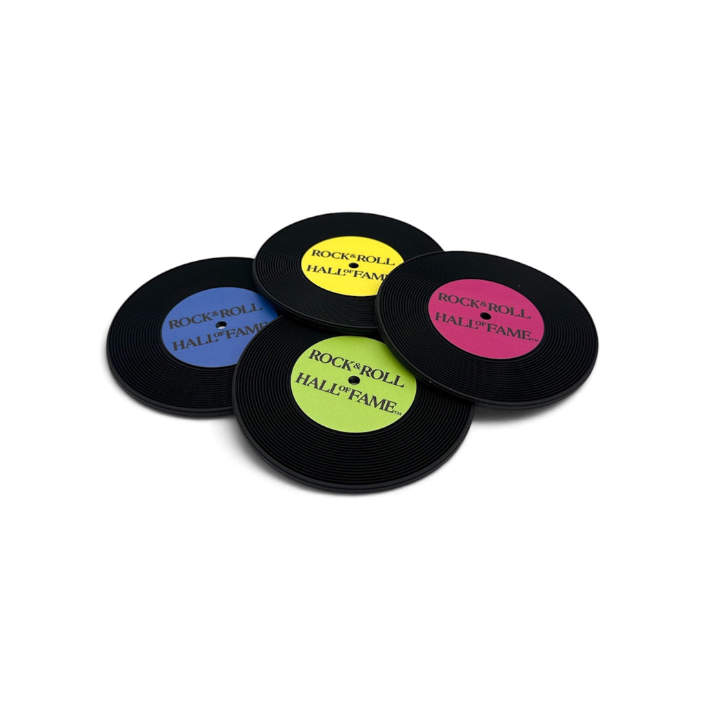 ROCK HALL VINYL RECORD COASTER SET OF FOUR
