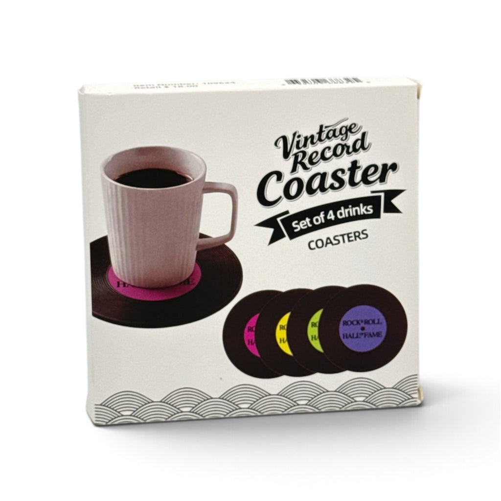 ROCK HALL VINYL RECORD COASTER SET OF FOUR