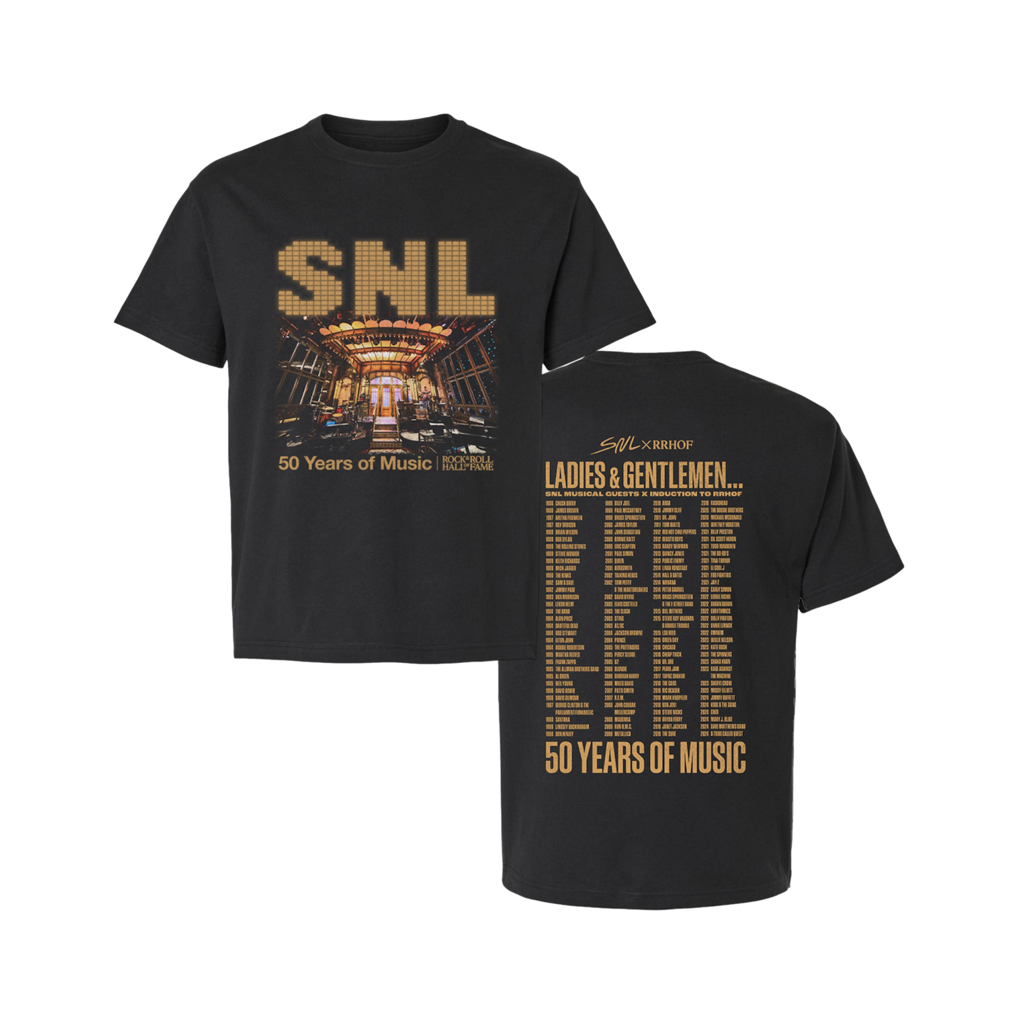 ROCK HALL x SNL - 50 YEARS OF MUSIC ENCYCLOPEDIA UNISEX T-SHIRT