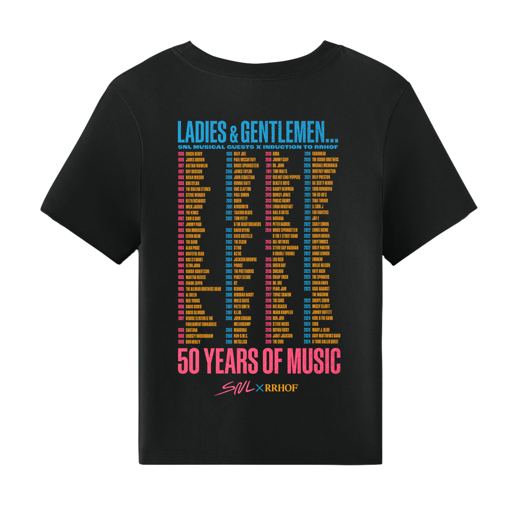 ROCK HALL x SNL - LADIES & GENTLEMAN ENCYCLOPEDIA FITTED T-SHIRT