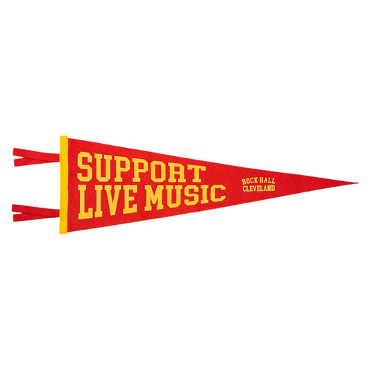 ROCK HALL RED SUPPORT LIVE MUSIC PENNANT