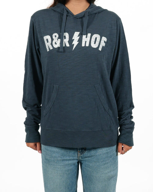 ROCK HALL NAVY LIGHTNING LOGO PULLOVER HOODIE