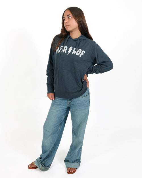 ROCK HALL NAVY LIGHTNING LOGO PULLOVER HOODIE