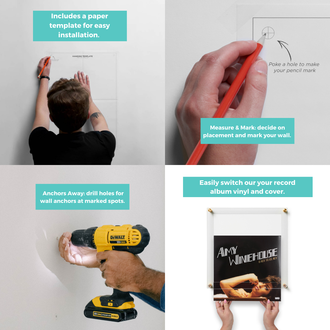 SET OF 9 RECORD DISPLAY FRAMES