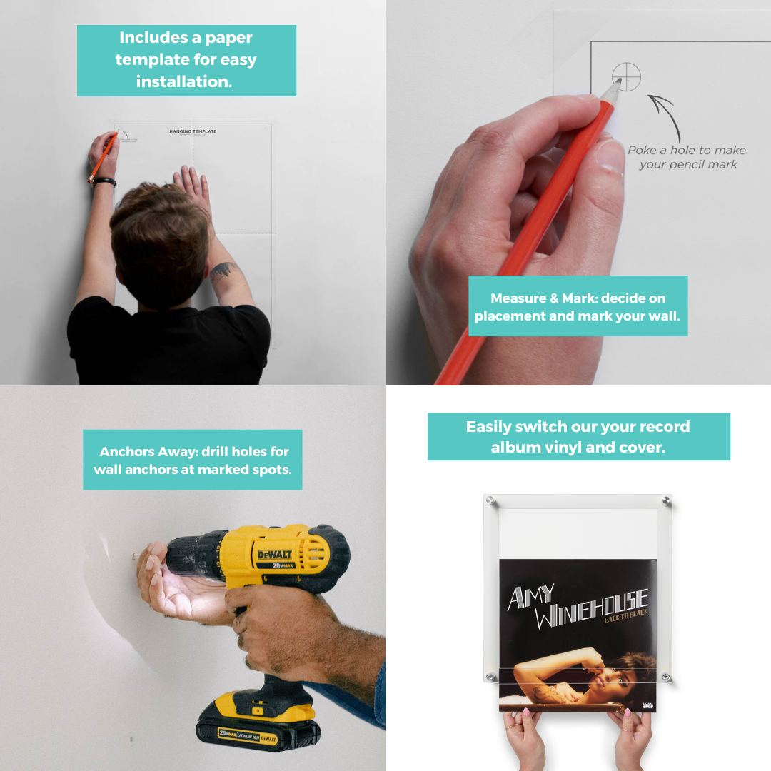 SET OF 9 RECORD DISPLAY FRAMES