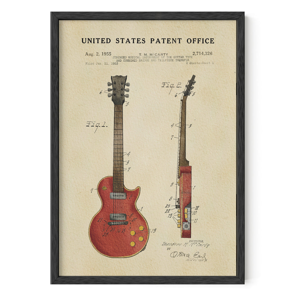 TIMELESS PATENTS - GIBSON LES PAUL GUITAR PRINT