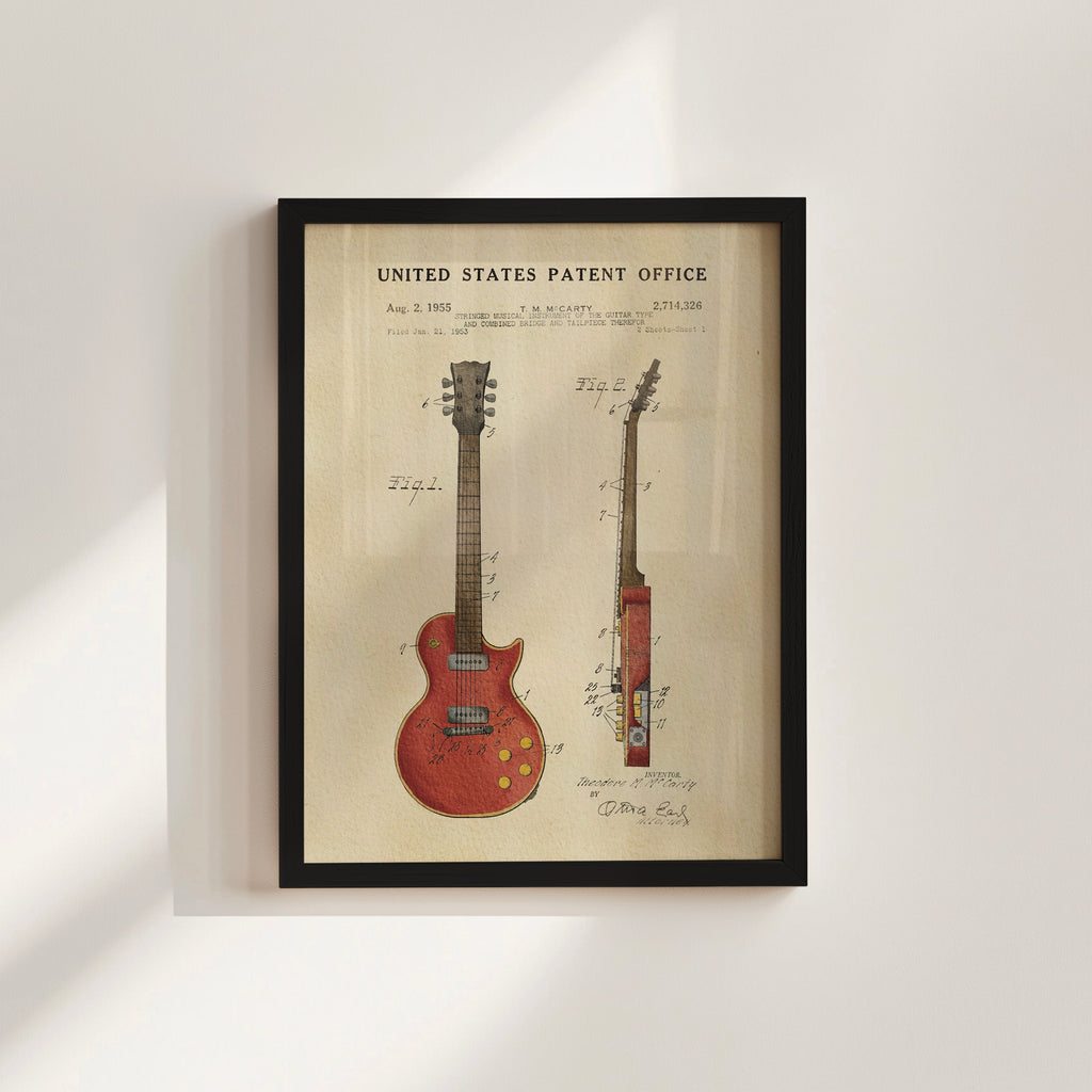 TIMELESS PATENTS - GIBSON LES PAUL GUITAR PRINT