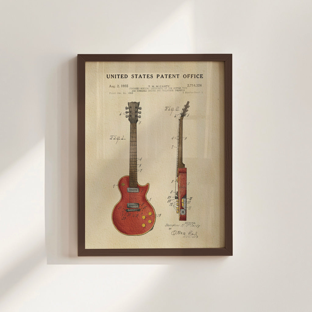 TIMELESS PATENTS - GIBSON LES PAUL GUITAR PRINT