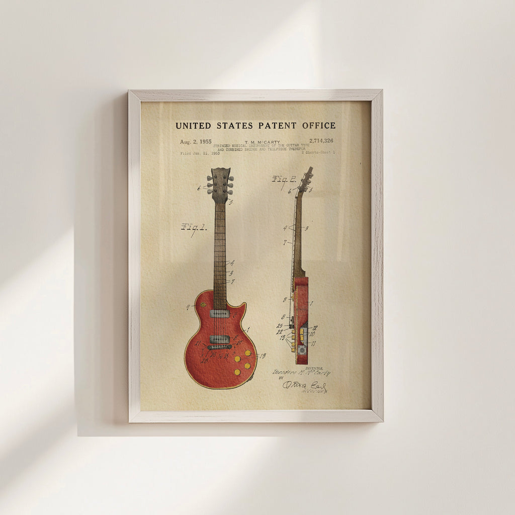 TIMELESS PATENTS - GIBSON LES PAUL GUITAR PRINT