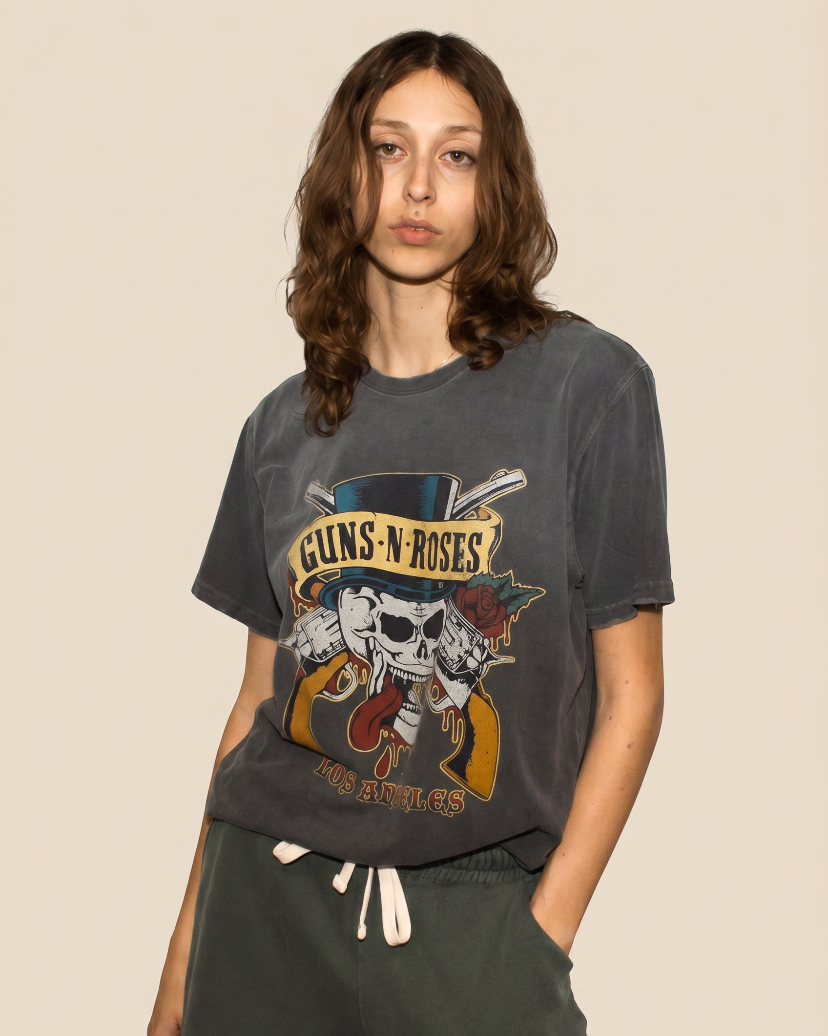 GUNS N' ROSES - LA TOP HAT SKULL TEE