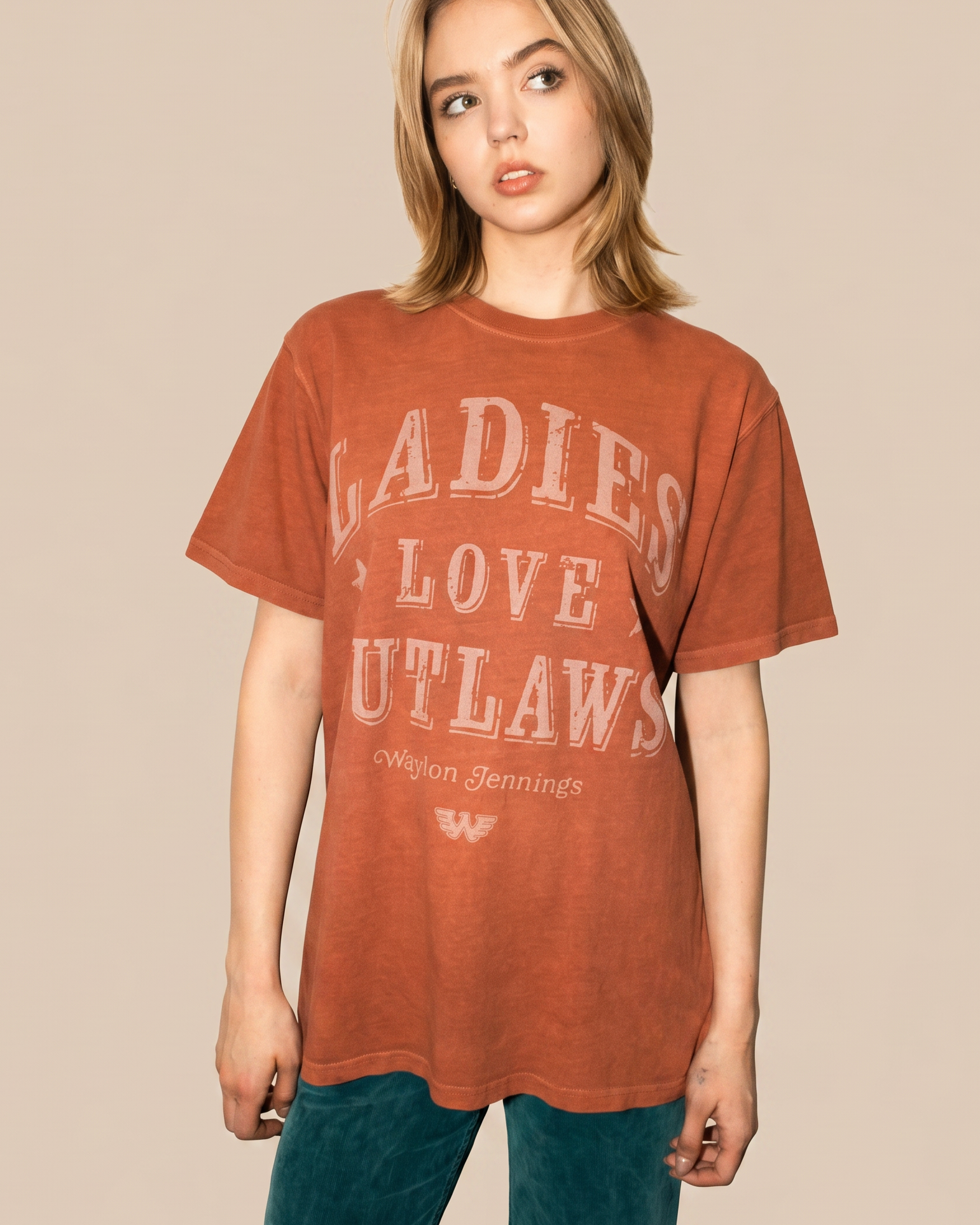 WAYLON JENNINGS - LADIES LOVE OUTLAWS SHIRT