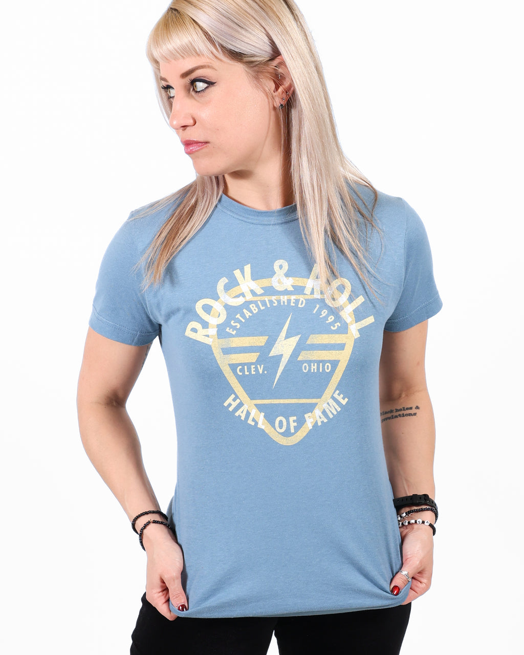 ROCK HALL PICK IMPRINT FITTED T-SHIRT