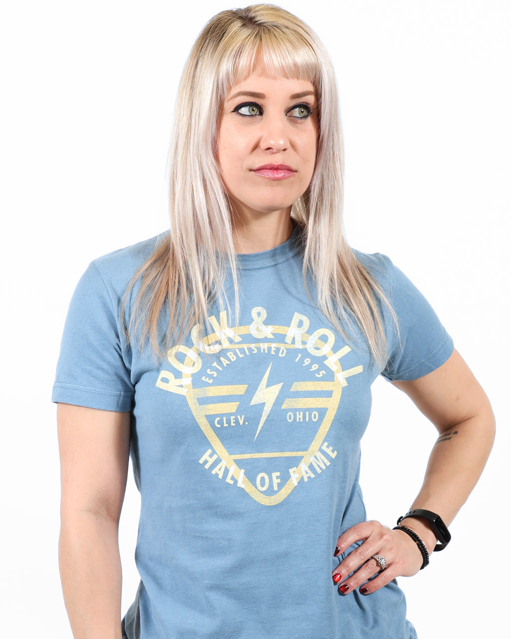 ROCK HALL PICK IMPRINT FITTED T-SHIRT