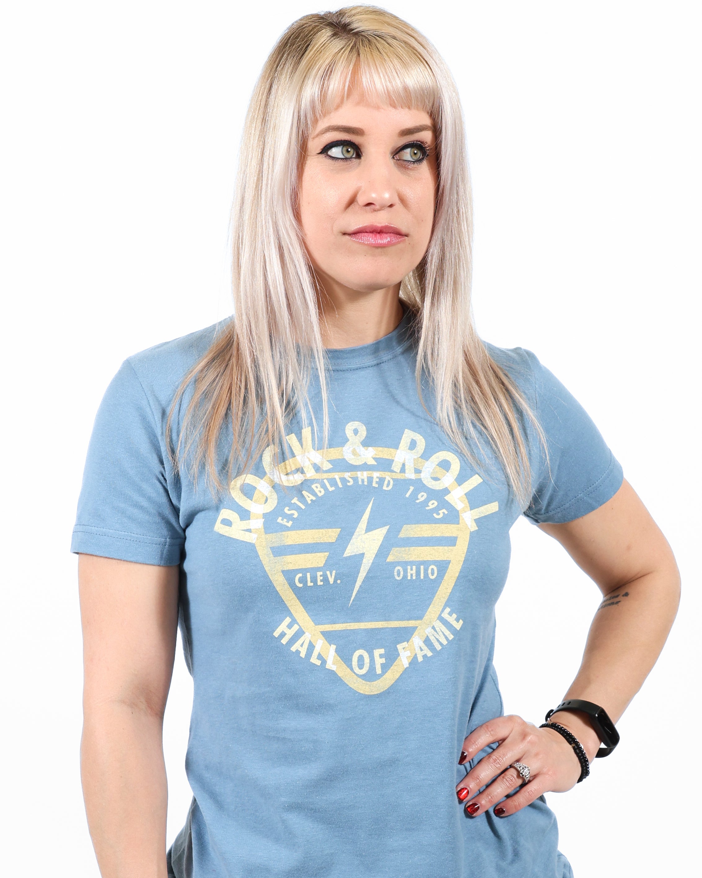 ROCK HALL PICK IMPRINT FITTED T-SHIRT