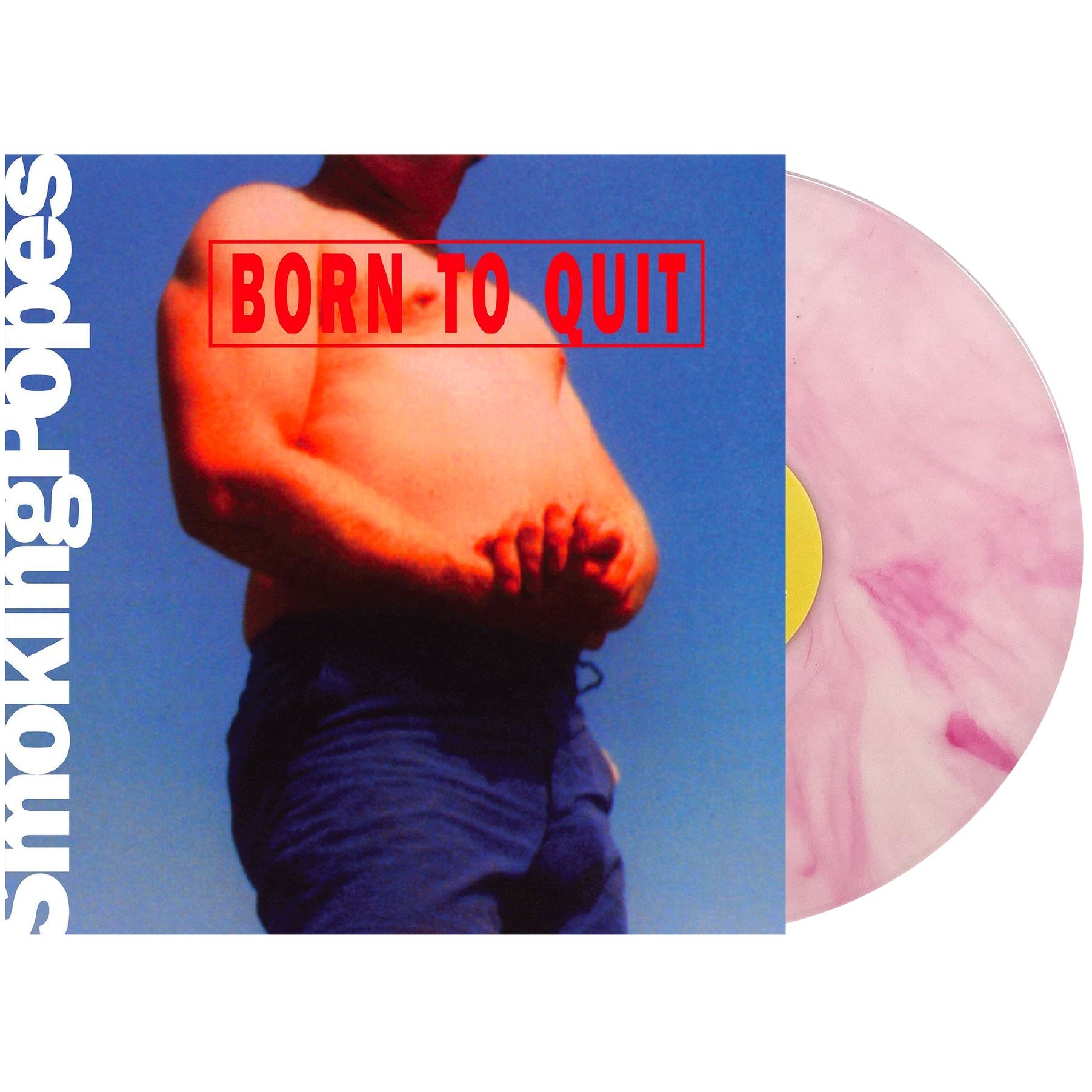 SMOKING POPES - BORN TO QUIT - LIMITED 30TH ANNIVERSARY EDITION - PINK AND WHITE "SUNBURN" COLOR - VINYL LP