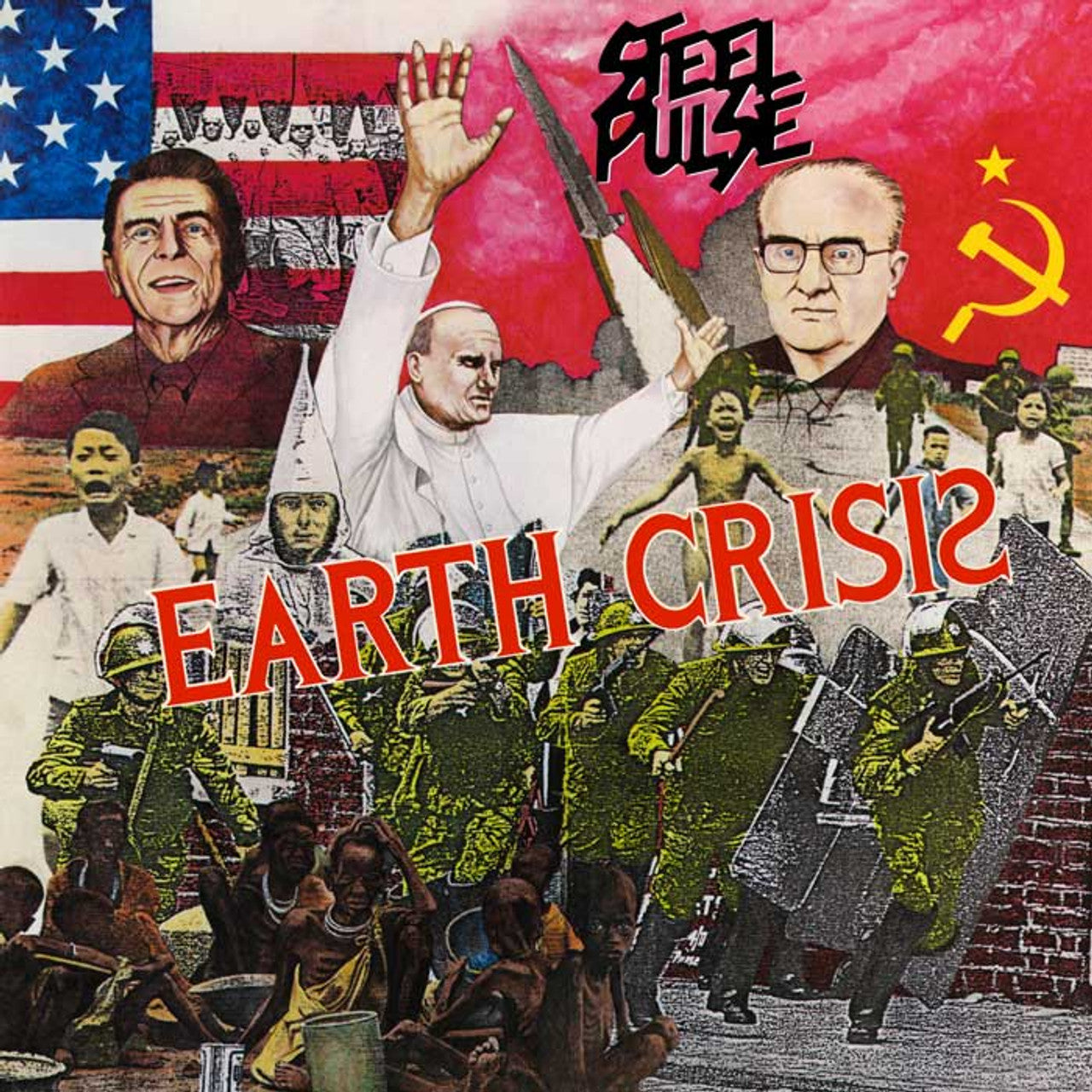 STEEL PULSE - EARTH CRISIS - RED, YELLOW & GREEN COLOR - VINYL LP