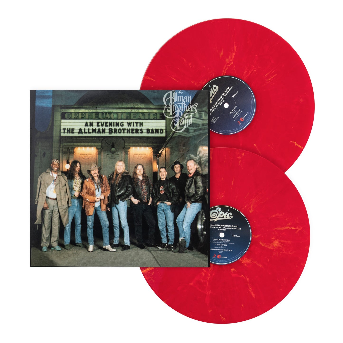 THE ALLMAN BROTHERS BAND - AN EVENING WITH THE ALLMAN BROTHERS BAND: FIRST SET - RED AND ORANGE COLOR - 2-LP - VINYL LP