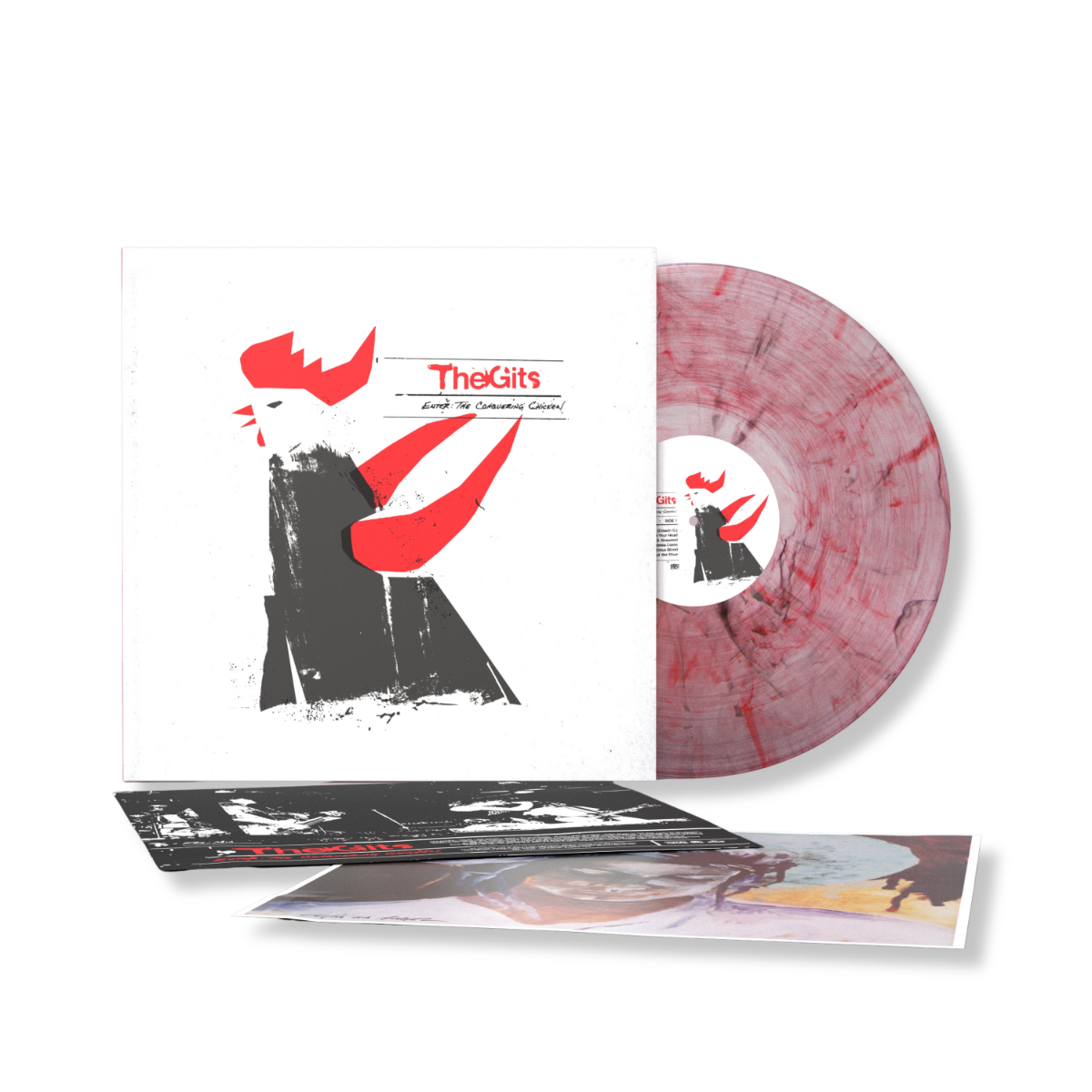 THE GITS - ENTER: THE CONQUERING CHICKEN - CLEAR WITH RED & BLACK COLOR - VINYL LP