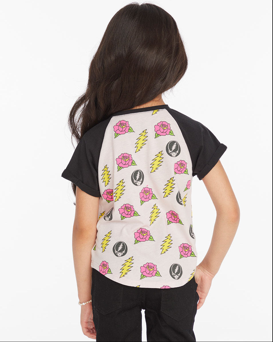 GRATEFUL DEAD - SKULL & ROSES YOUTH GIRLS T-SHIRT