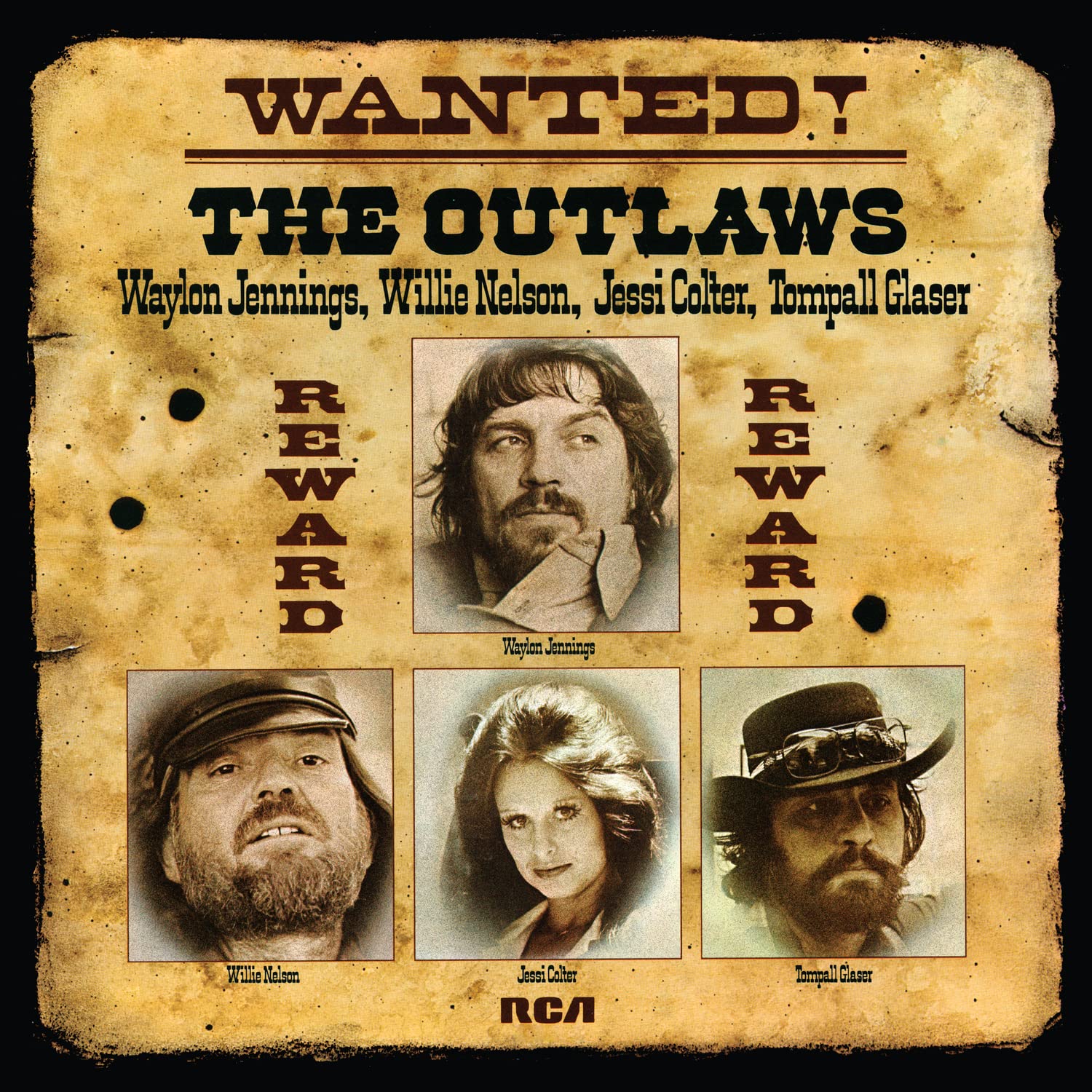 THE OUTLAWS - WANTED: THE OUTLAWS - WILLIE NELSON , WAYLON JENNINGS, JESSE COLTER, TOMPALL GLASER - VINYL LP
