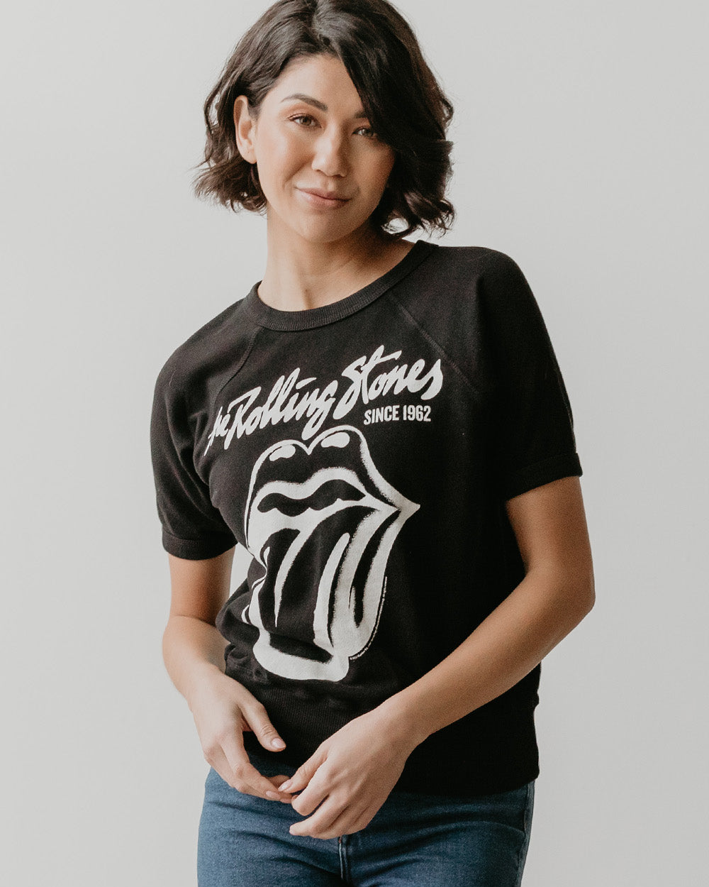 THE ROLLING STONES - BLACK RAGLAN T-SHIRT