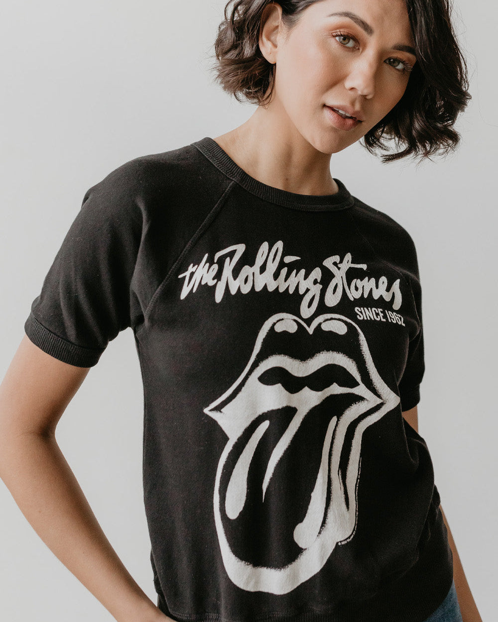 THE ROLLING STONES - BLACK RAGLAN T-SHIRT