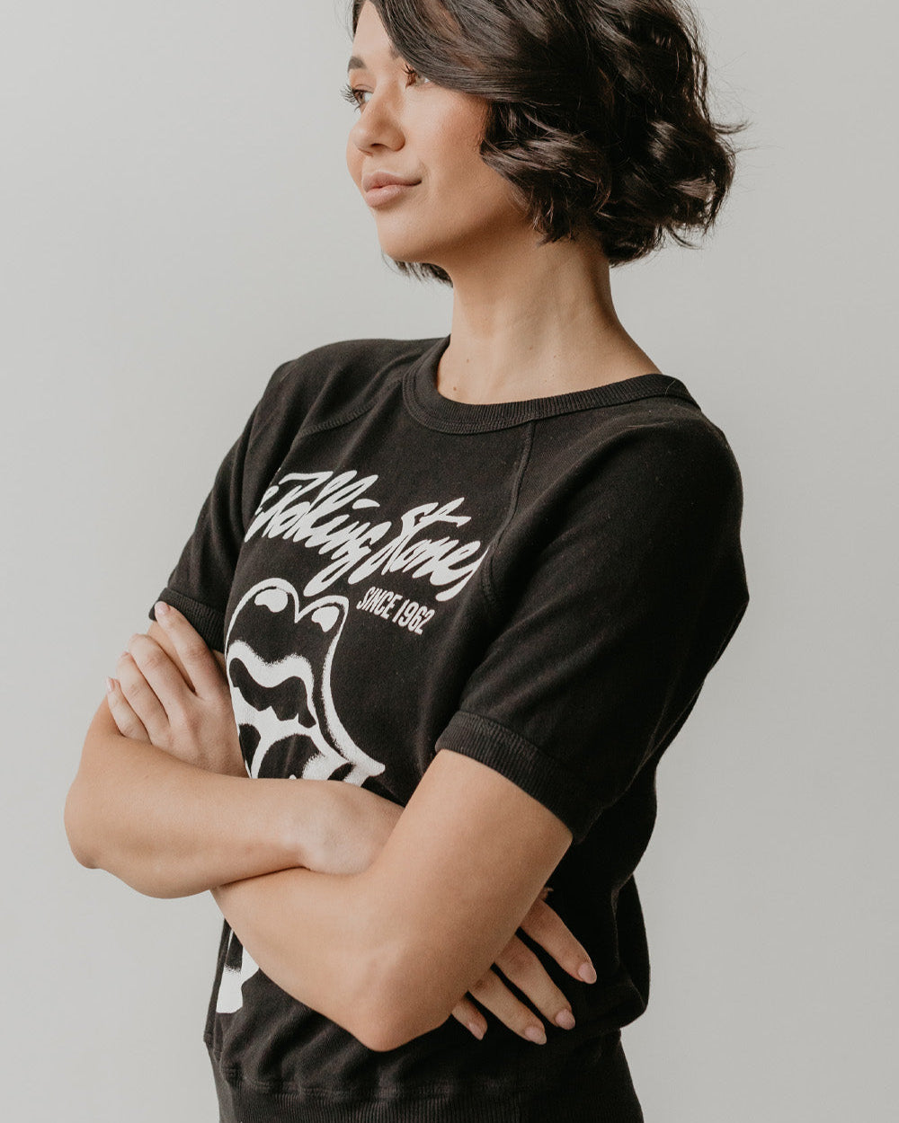 THE ROLLING STONES - BLACK RAGLAN T-SHIRT