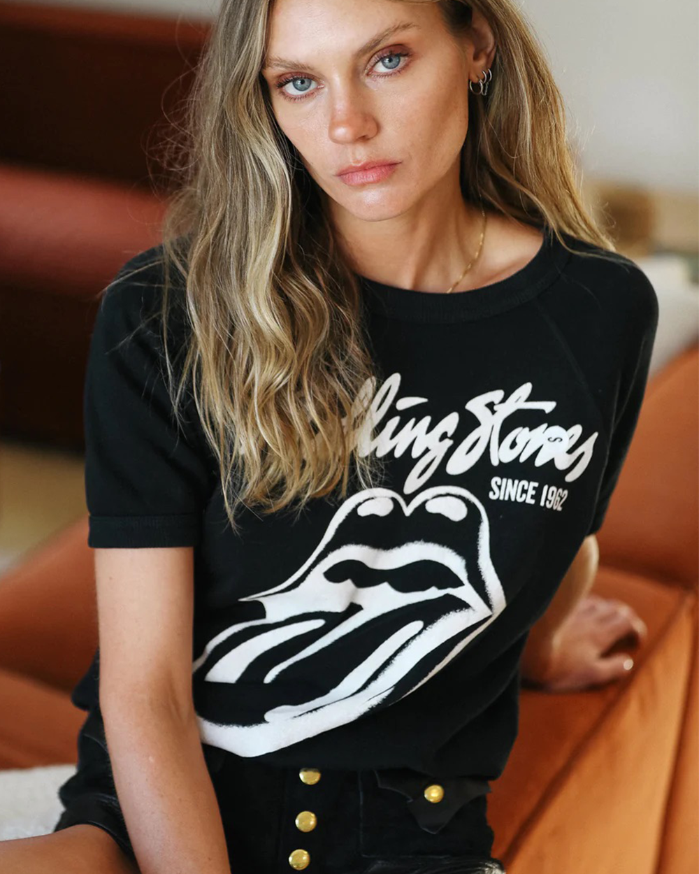 THE ROLLING STONES - BLACK RAGLAN T-SHIRT