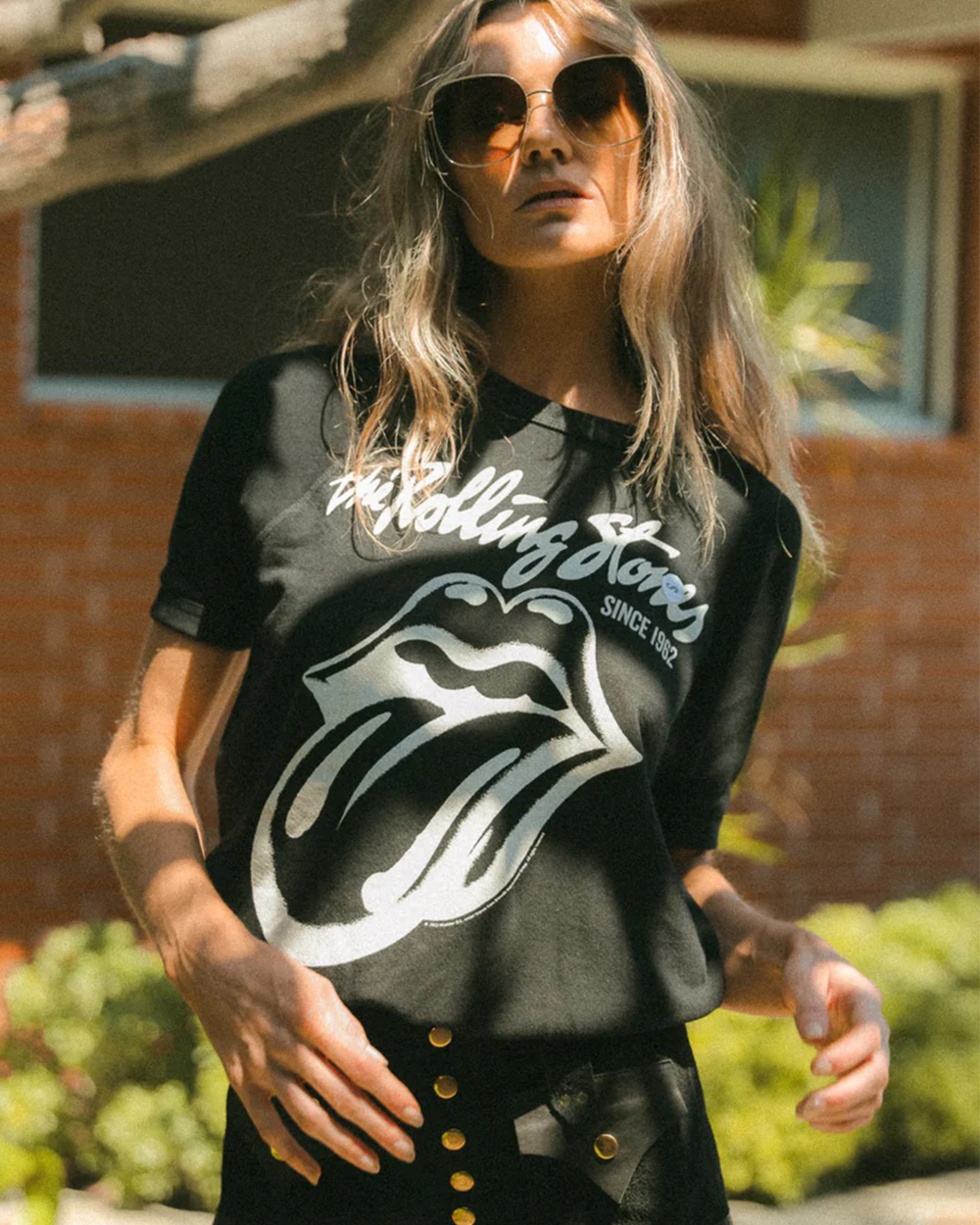 THE ROLLING STONES - BLACK RAGLAN T-SHIRT