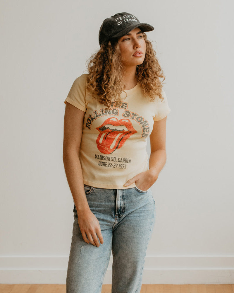 THE ROLLING STONES - PASTEL YELLOW 1975 T-SHIRT