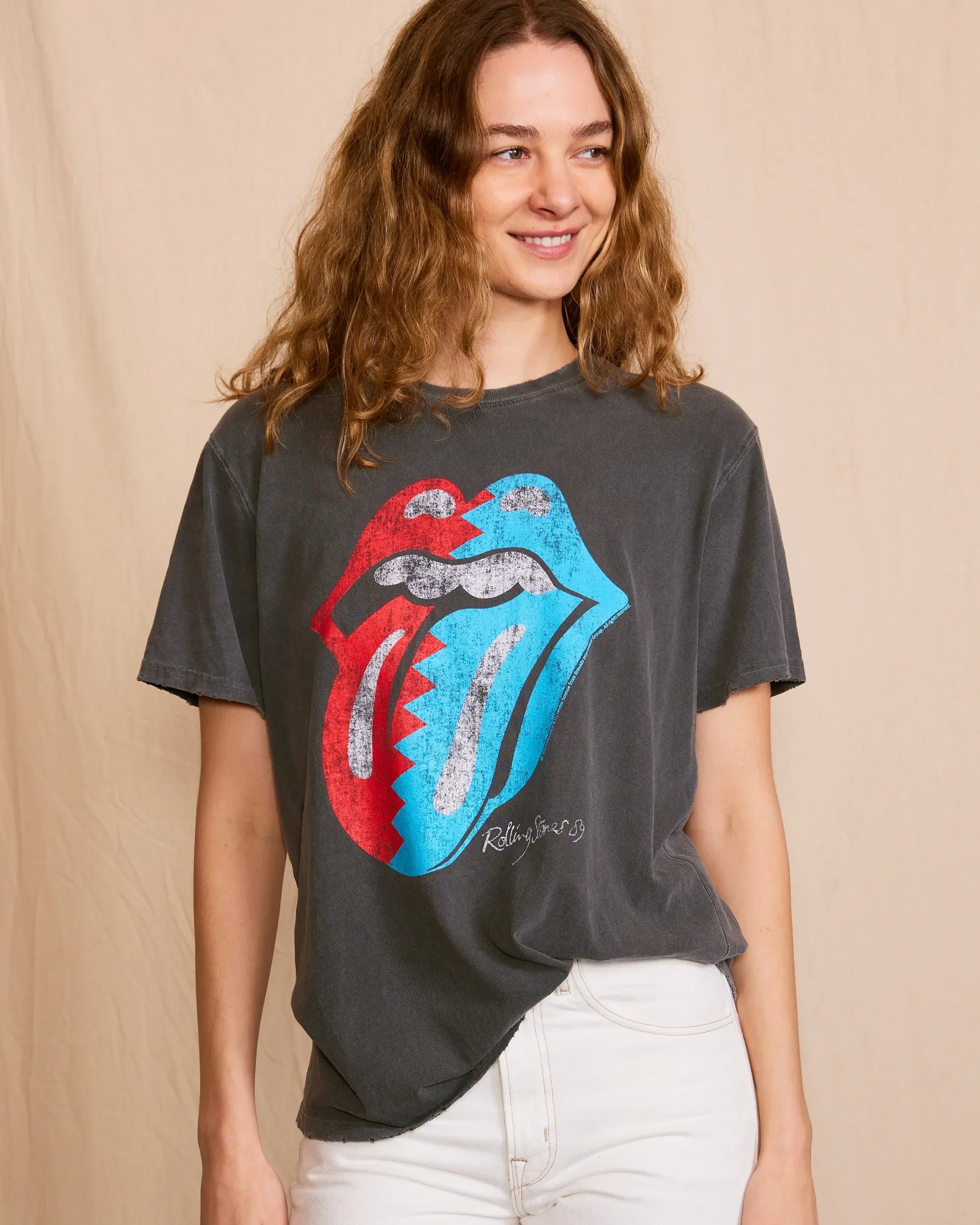THE ROLLING STONES - VINTAGE SPLIT TONGUE T-SHIRT 4