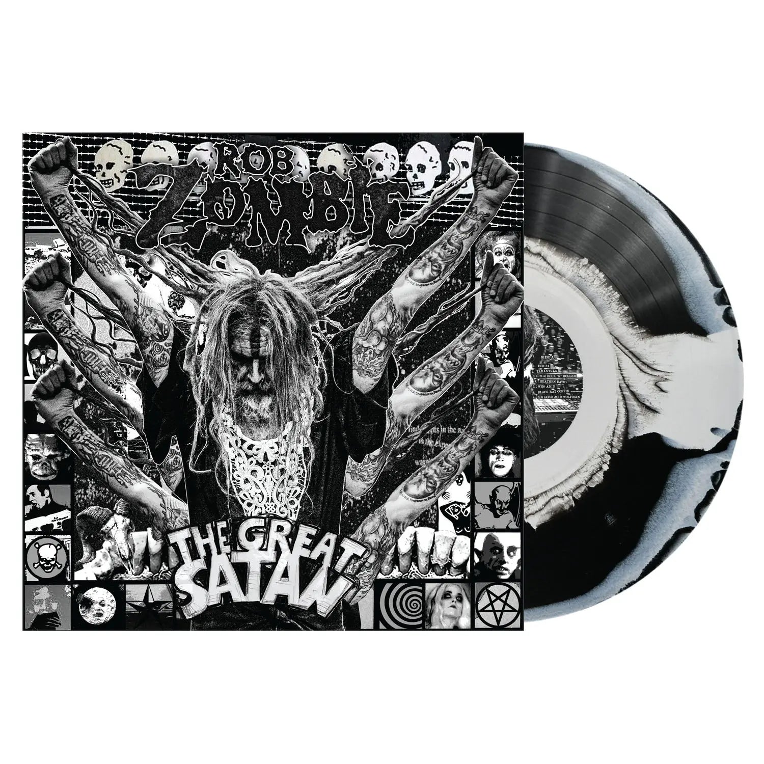 ROB ZOMBIE - THE GREAT SATAN - BLACK & WHITE COLOR - VINYL LP