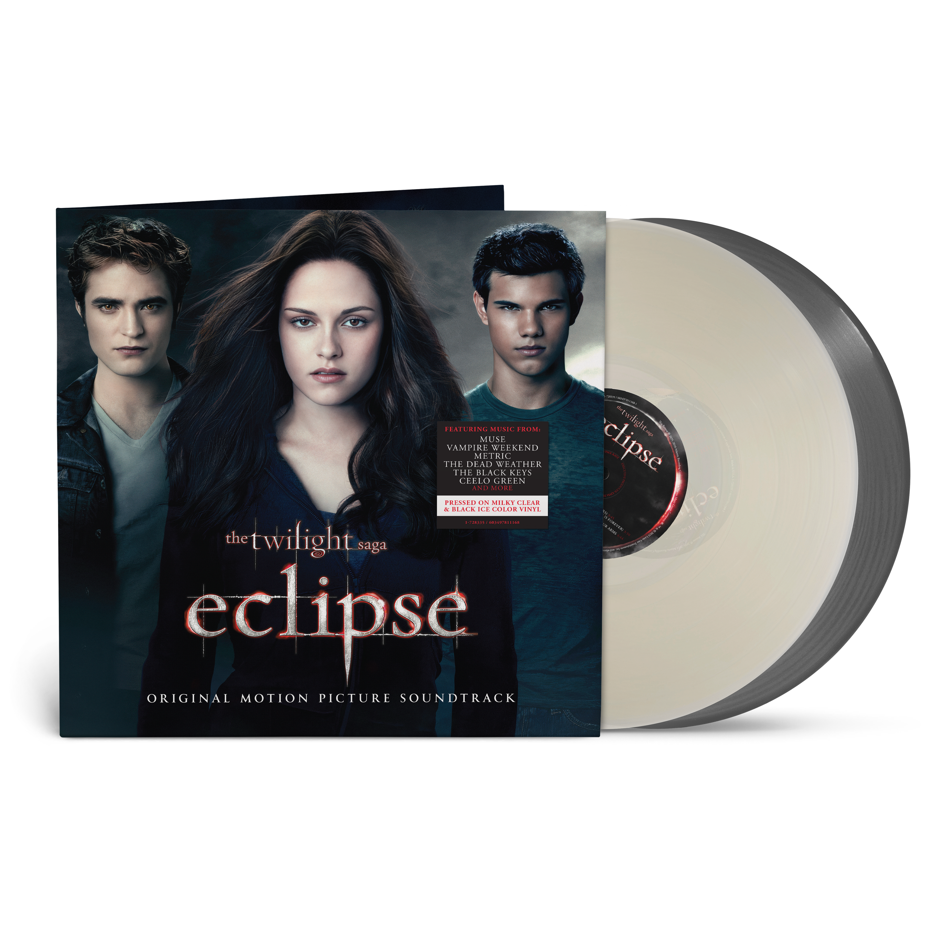 VARIOUS ARTISTS - THE TWILIGHT SAGA: ECLIPSE - ORIGINAL MOTION PICTURE SOUNDTRACK - TRANSPARENT WHITE + BLACK ICE COLOR  - 2-LP - VINYL LP