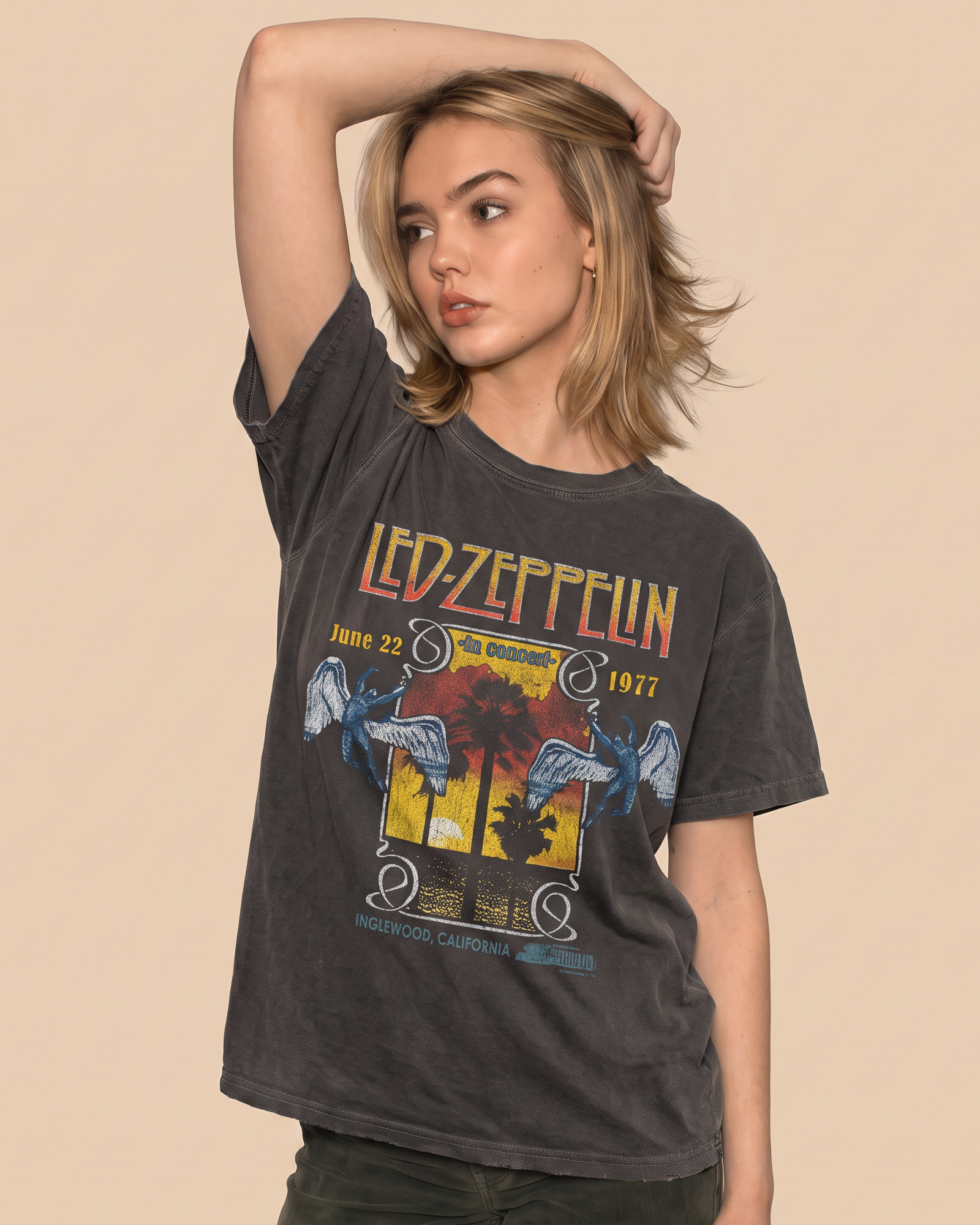 LED ZEPPELIN - INGLEWOOD SUNKISSED GRAY TEE