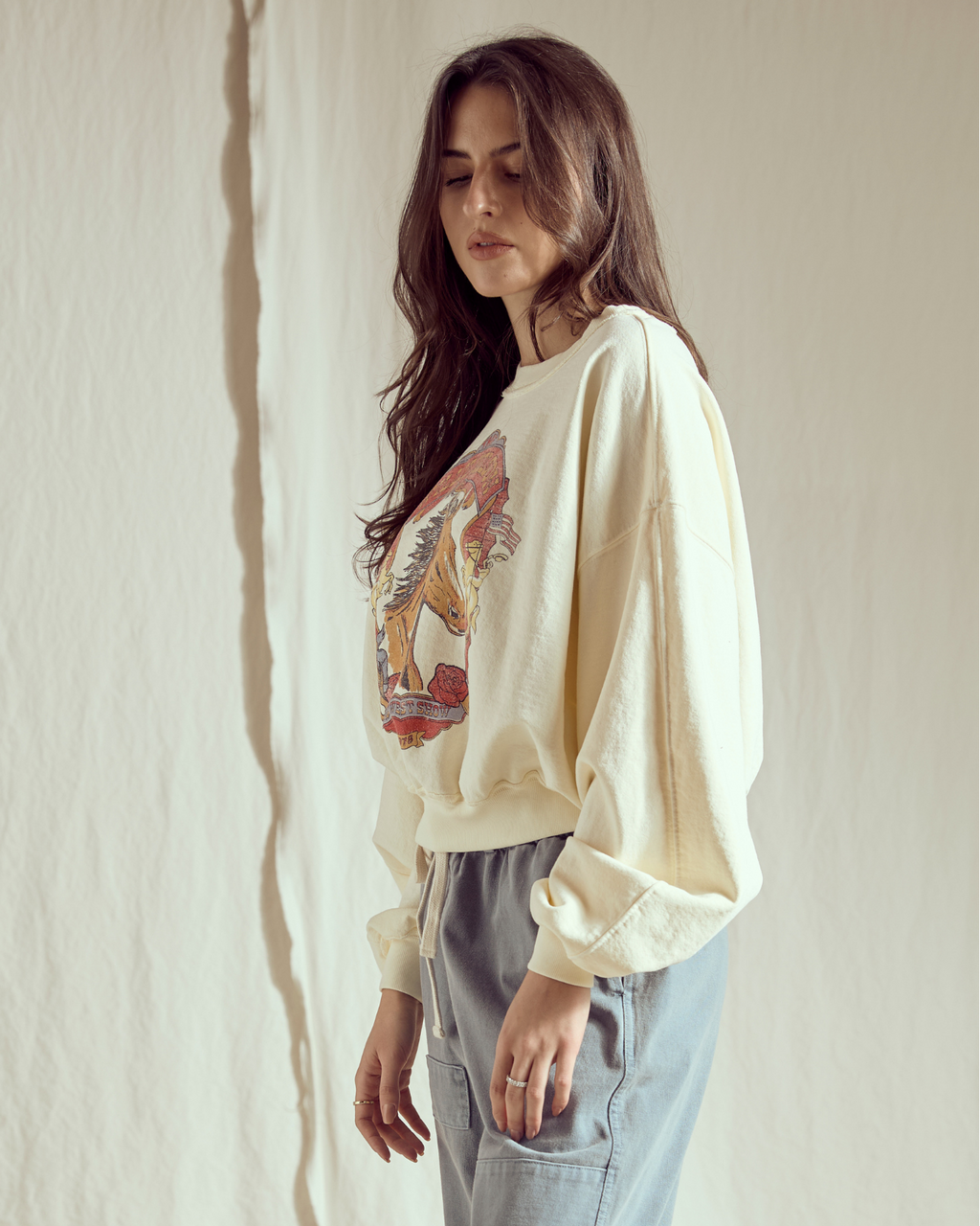 WILLIE NELSON- WILD WEST CROPPED SWEATSHIRT