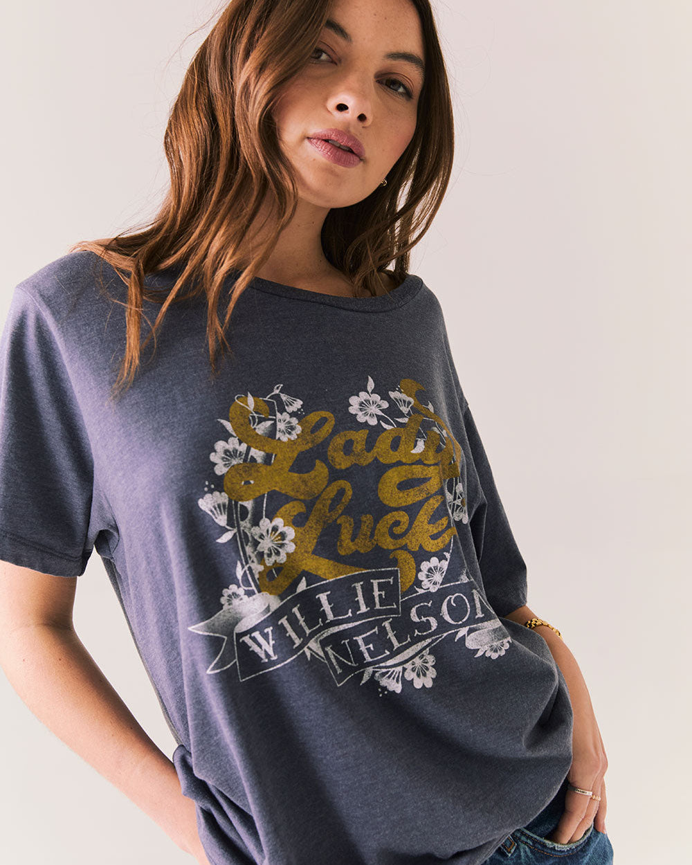 WILLIE NELSON LADY LUCK VINTAGE T SHIRT Rock Roll Hall of Fame