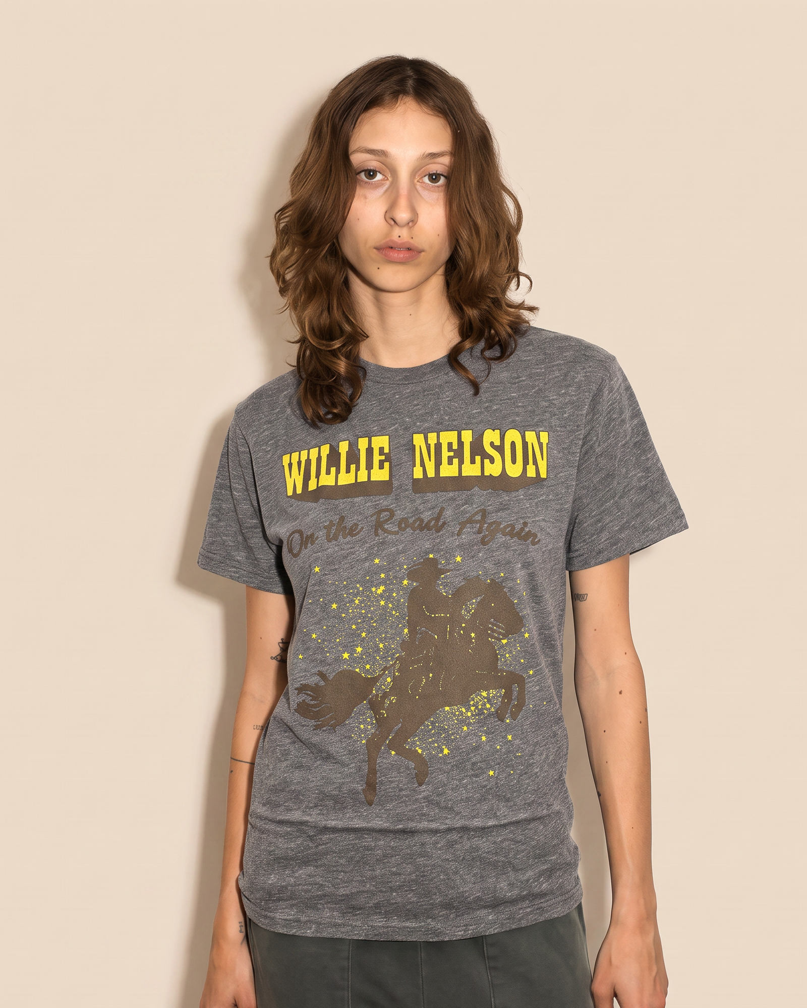 WILLIE NELSON - ON THE ROAD HEATHER TEE