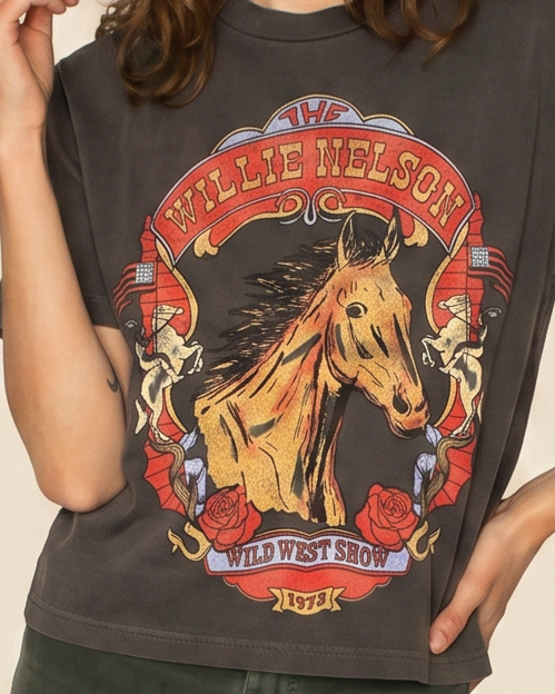 WILLIE NELSON - WILD WEST TEE