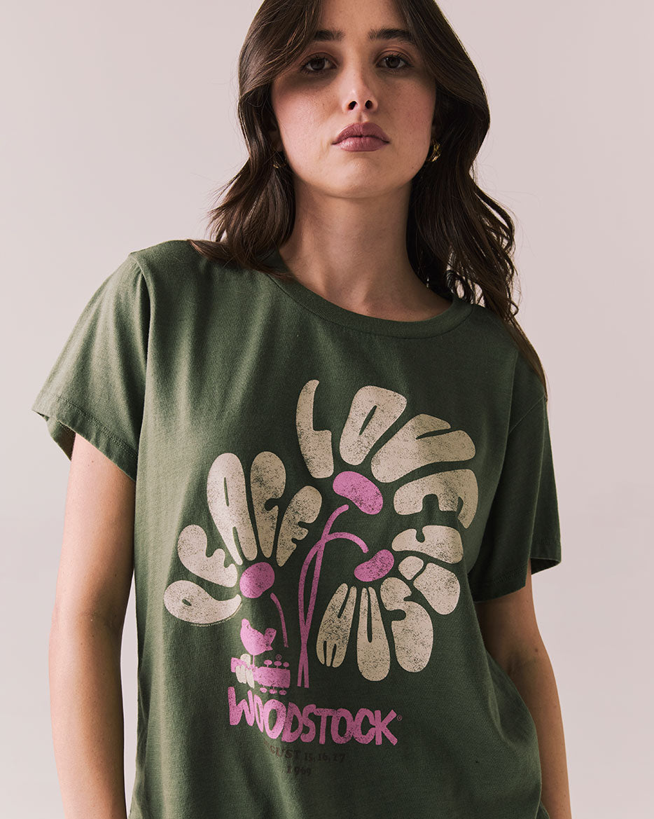 WOODSTOCK - FESTIVAL FLOWER BOXY T-SHIRT