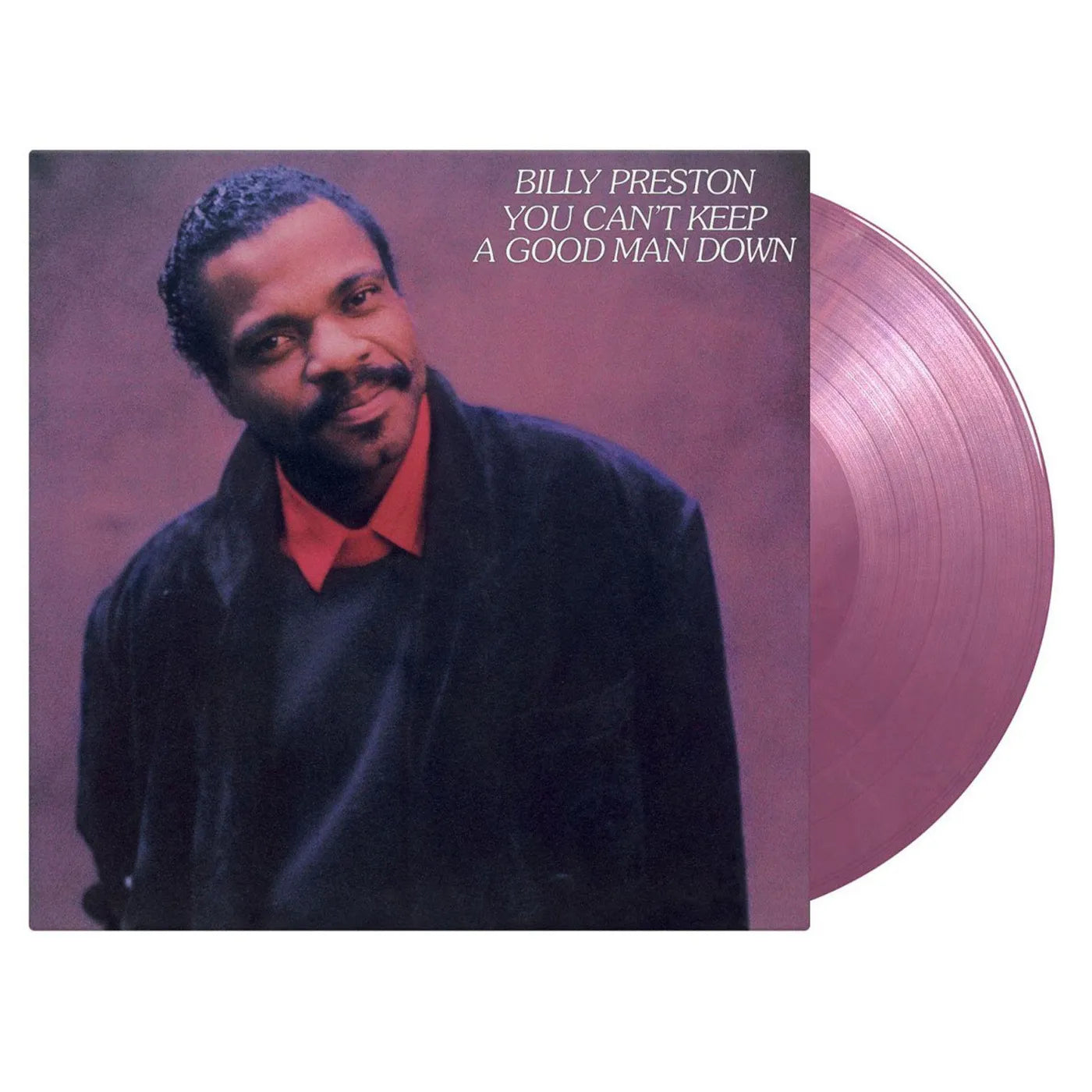 BILLY PRESTON - YOU CAN'T KEEP A GOOD MAN DOWN - PINK & PURPLE MARBLED COLOR - VINYL LP