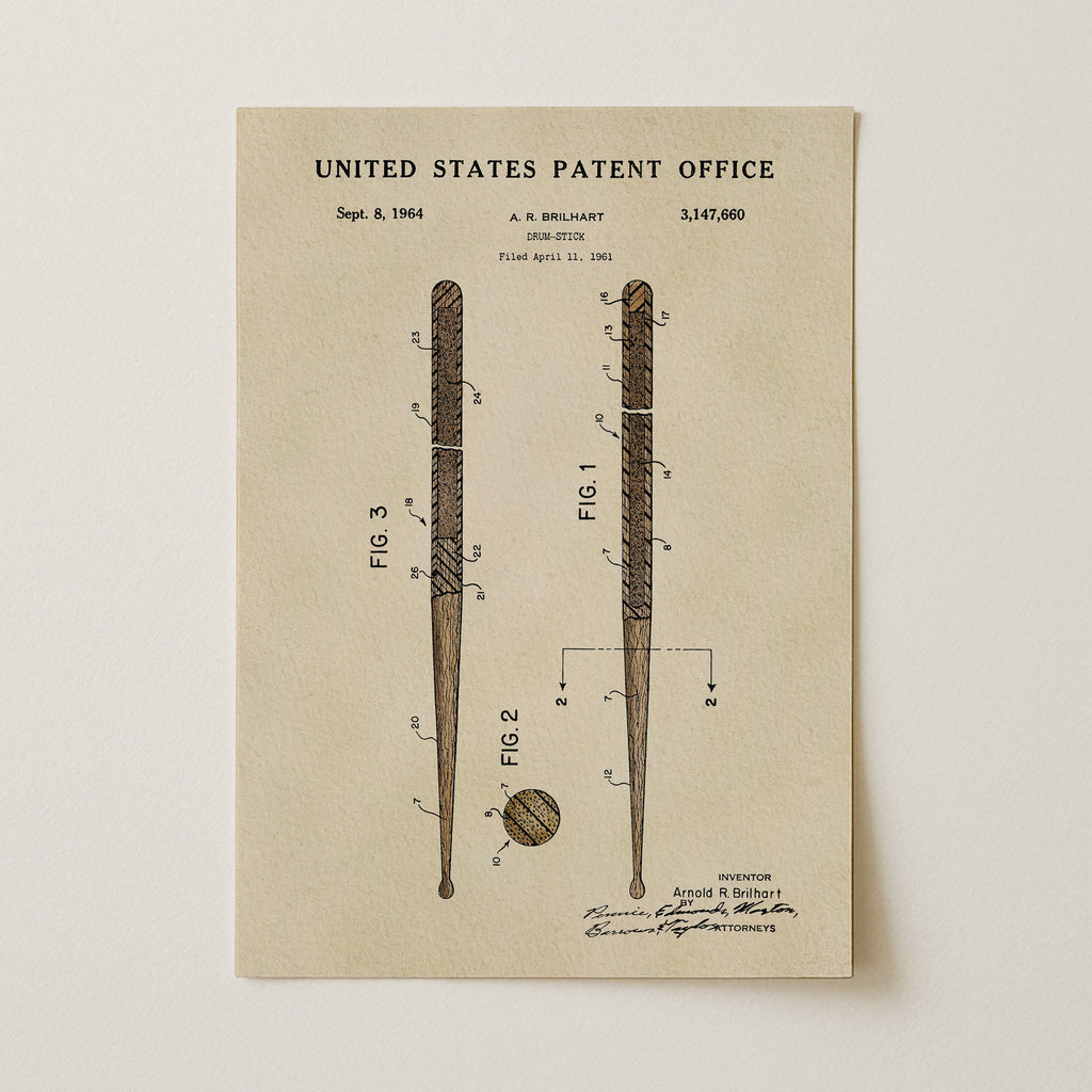 TIMELESS PATENTS - DRUMSTICKS PRINT