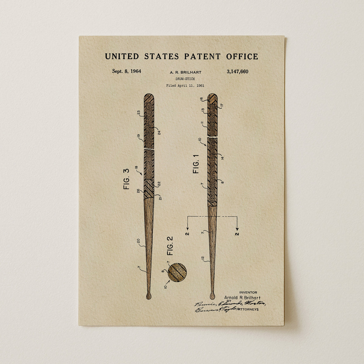 TIMELESS PATENTS - DRUMSTICKS PRINT