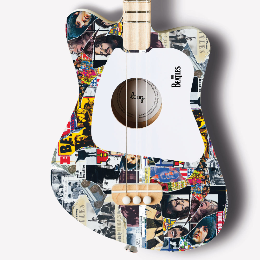 THE BEATLES x LOOG GUITARS - PAQUETE DE MINI GUITARRAS COLLAGE