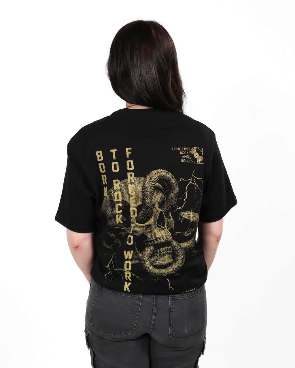ROCK HALL BORN TO ROCK SKULL T-SHIRT