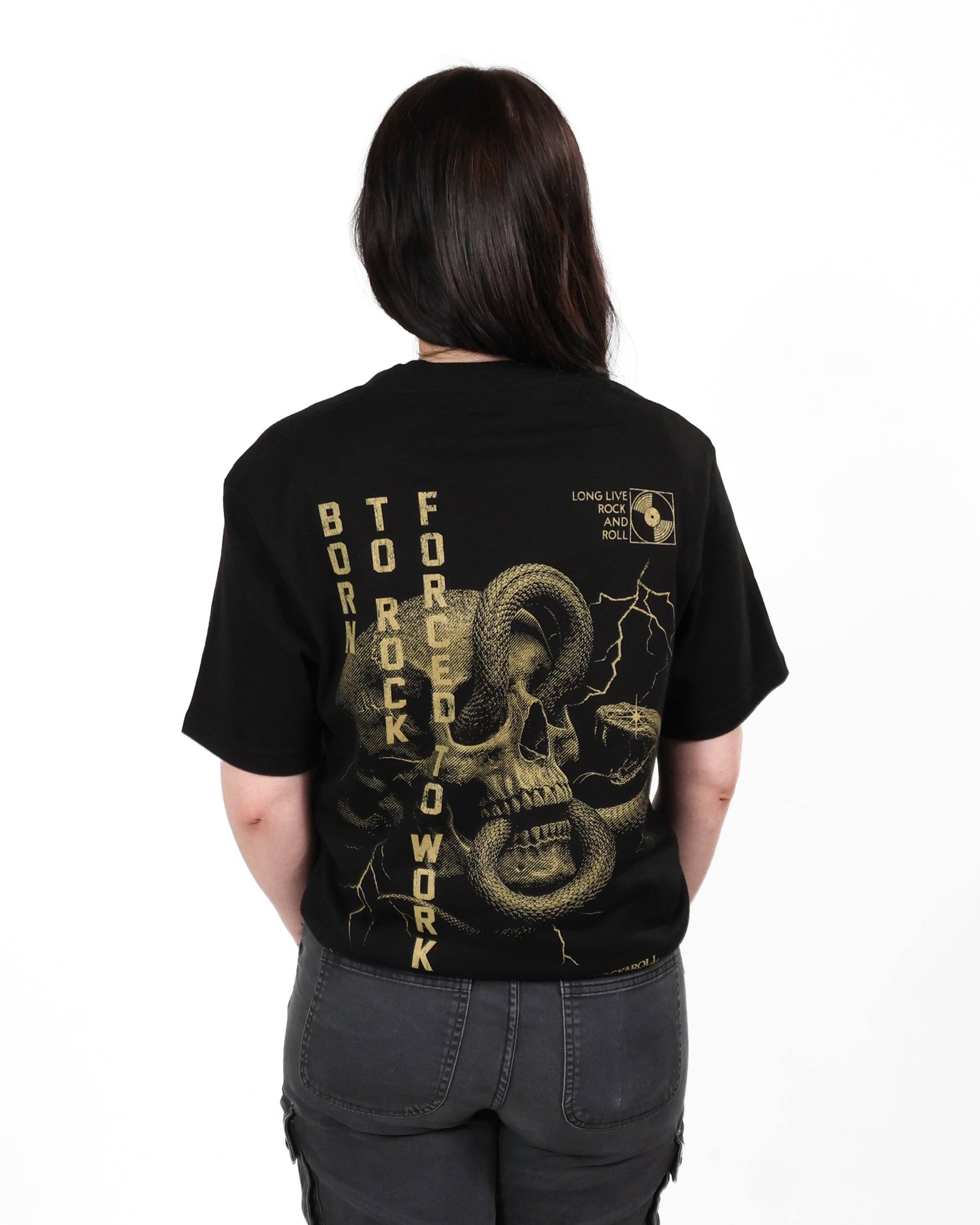 ROCK HALL BORN TO ROCK SKULL T-SHIRT