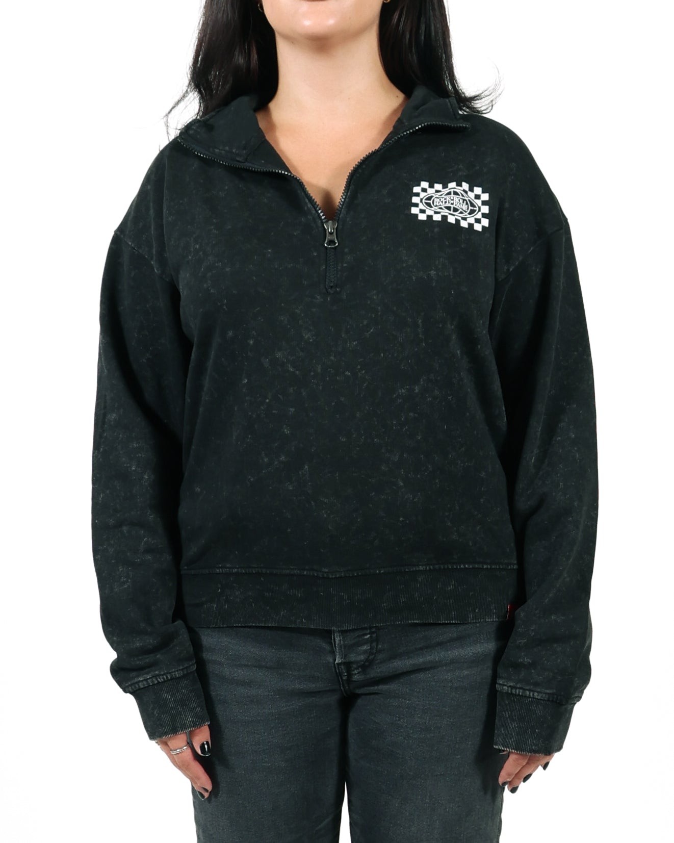 ROCK HALL CHECKERBOARD FITTED QUARTER ZIP