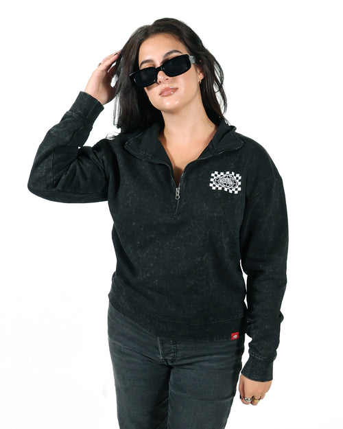 ROCK HALL CHECKERBOARD FITTED QUARTER ZIP