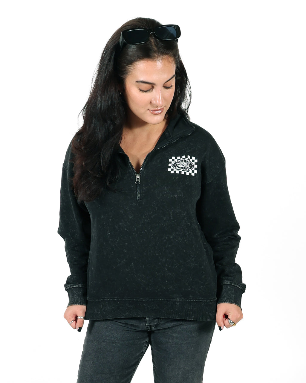 ROCK HALL CHECKERBOARD FITTED QUARTER ZIP